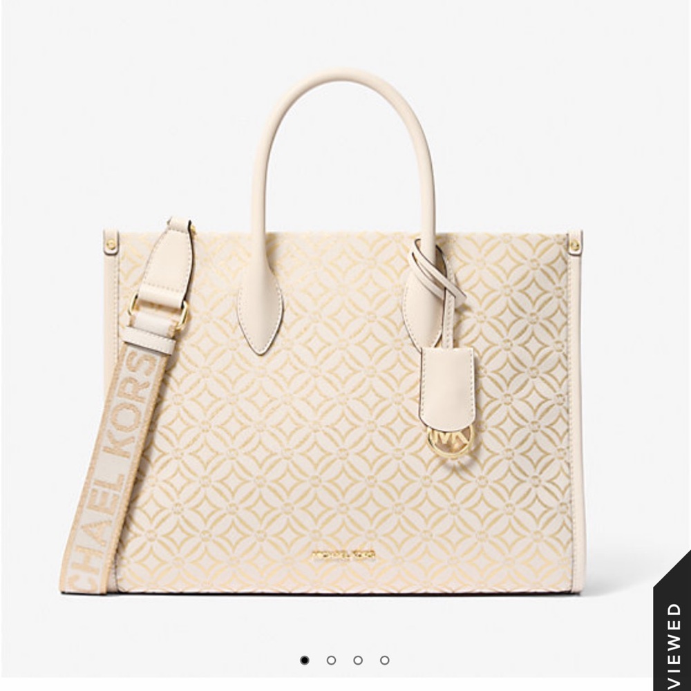 Michael Kors Cream Geometric Satchel